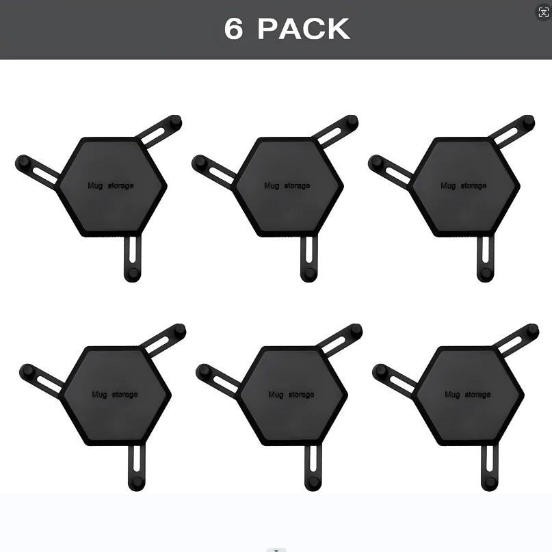 6-pack cups stackable storage rack, coffee cup storage and storage cup stackable rack for kitchen cabinets to save space