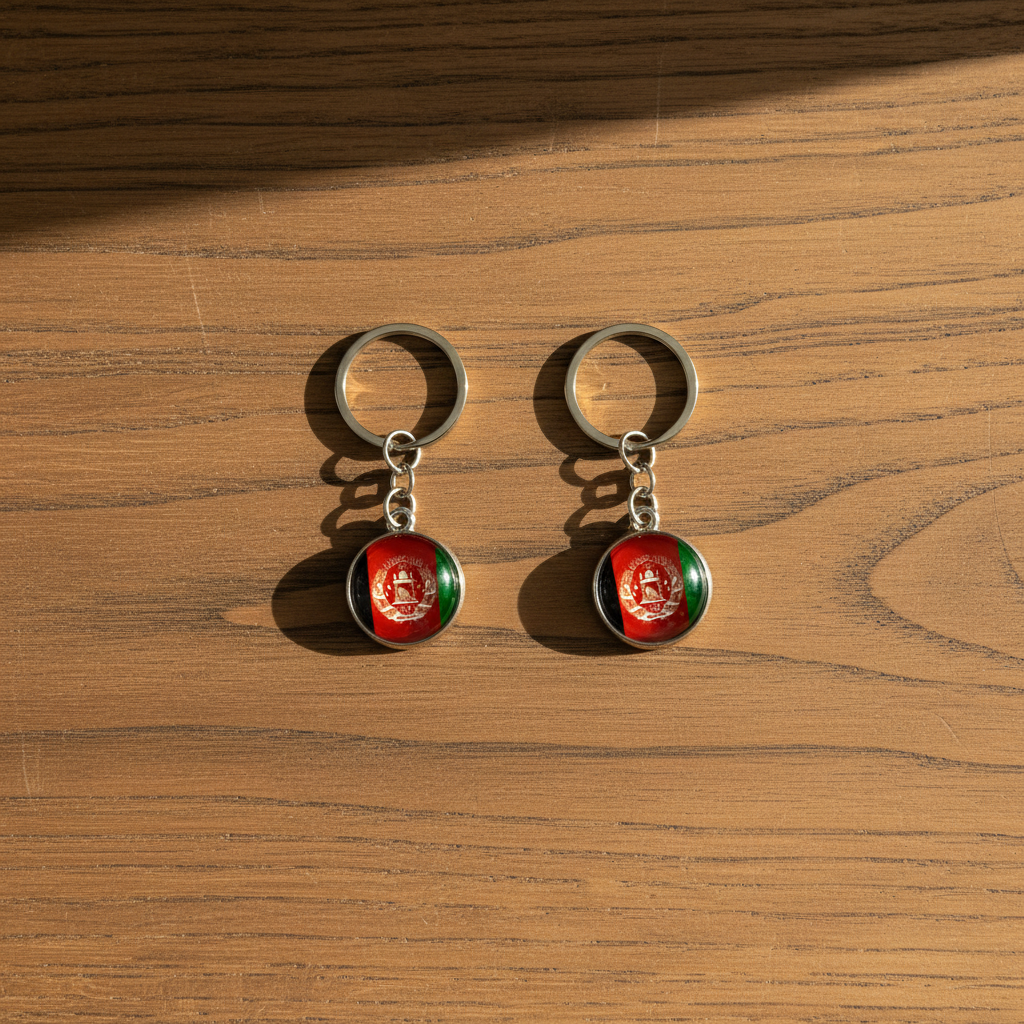 Double Side Glass Ball Keychain