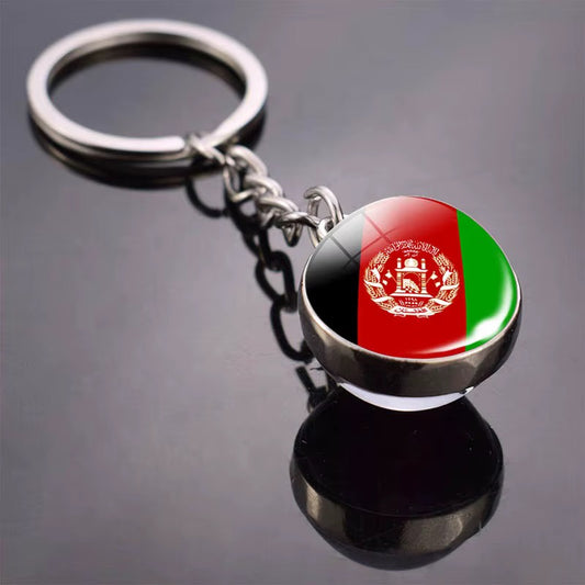 Double Side Glass Ball Keychain