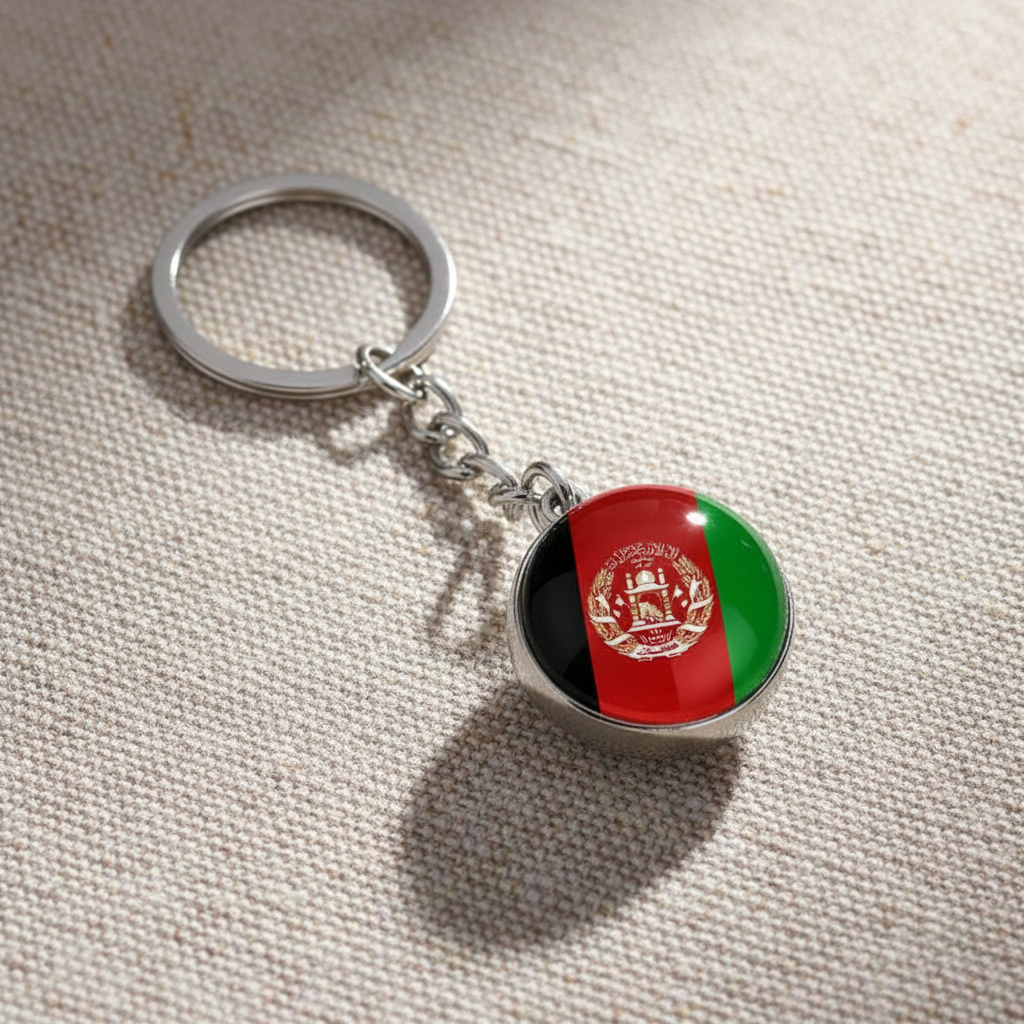 Double Side Glass Ball Keychain