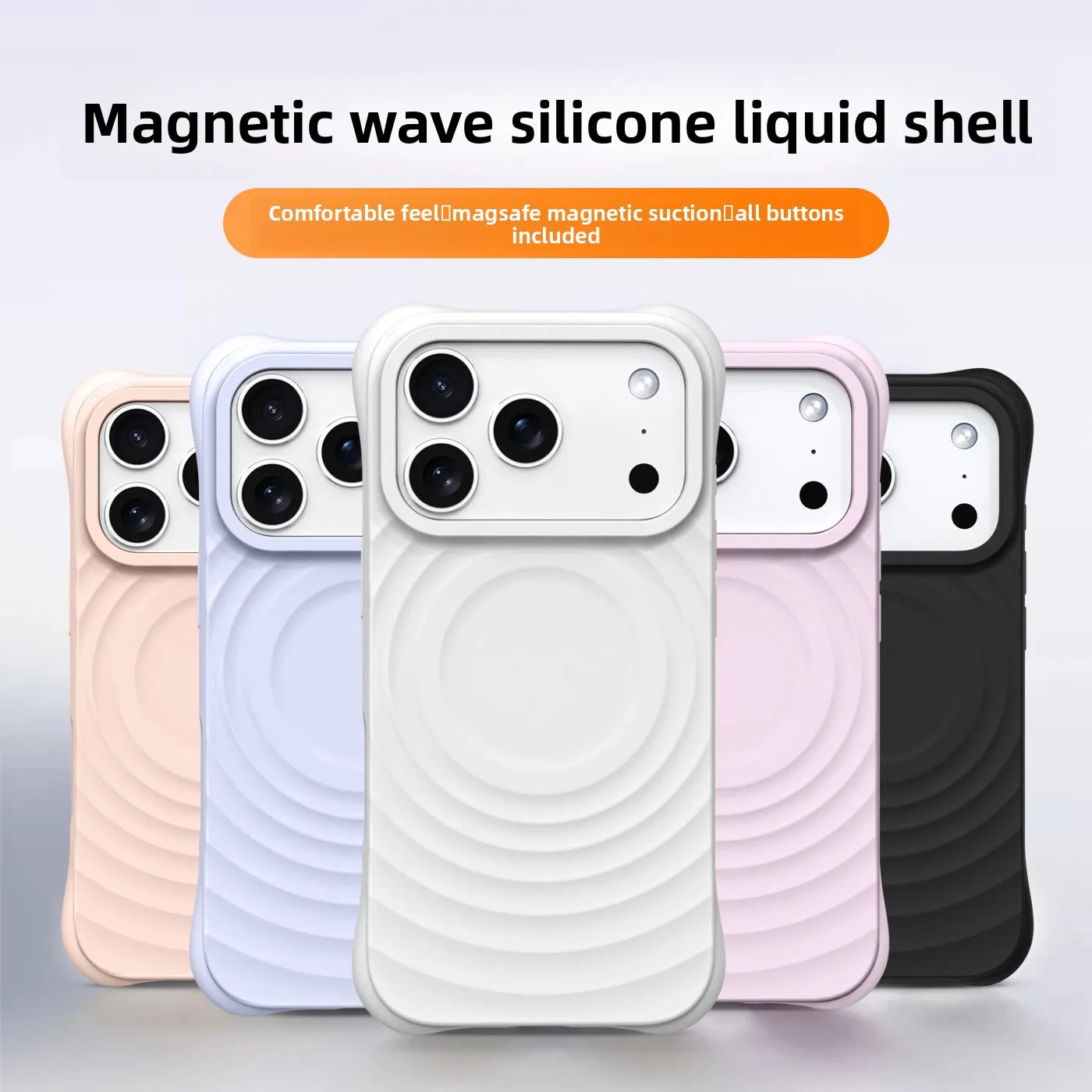 Water Ripple Silicone For Magsafe Wireless Charge Magnetic Phone Case