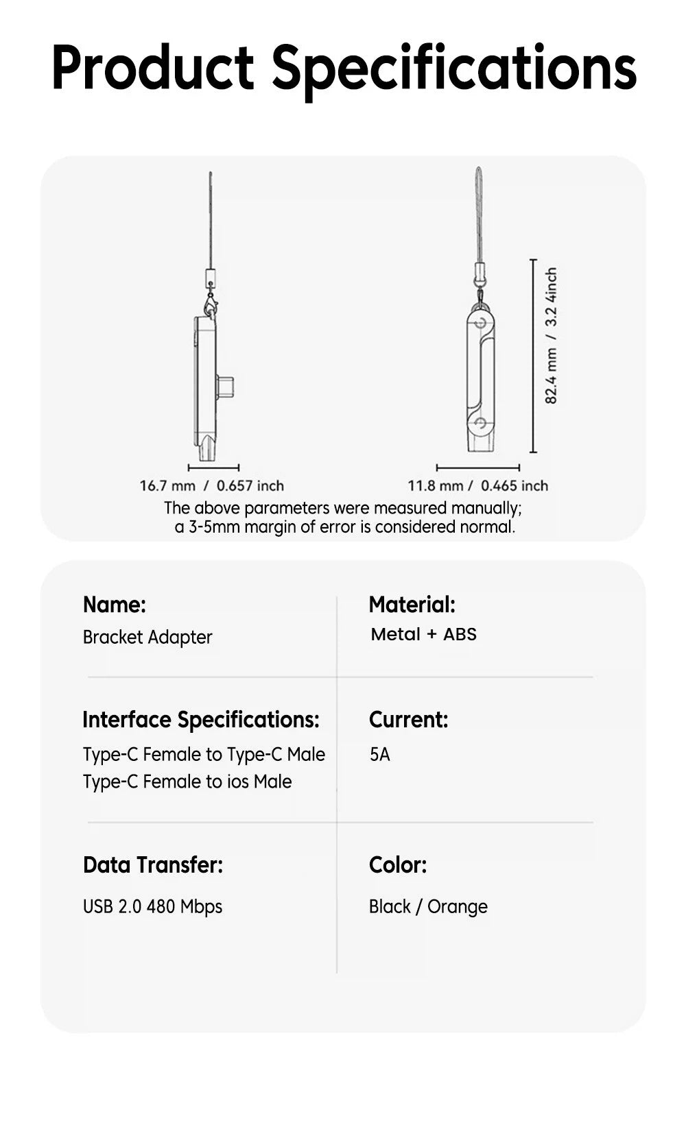 Charging Adapter USB C to USB C Fast Charging