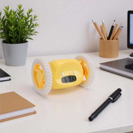 【New】Extra Loud Alarm Clock for Heavy Sleepers On Wheels Roll Run Away Vibrating Smart Snooze Digital Alarm Clock for Bedroom