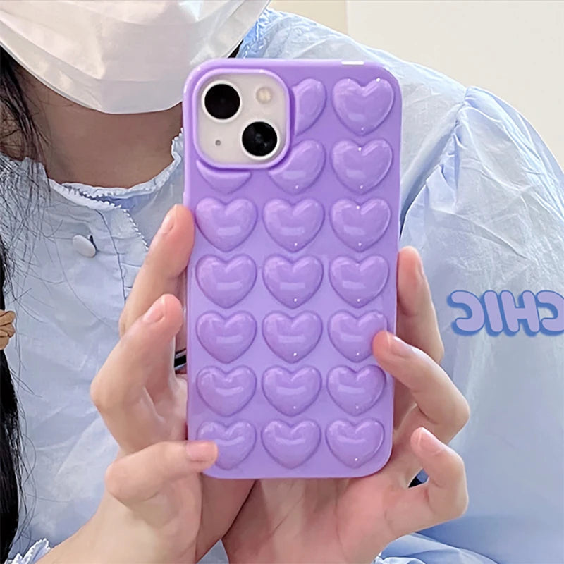 Cute 3D Heart Case For iPhone