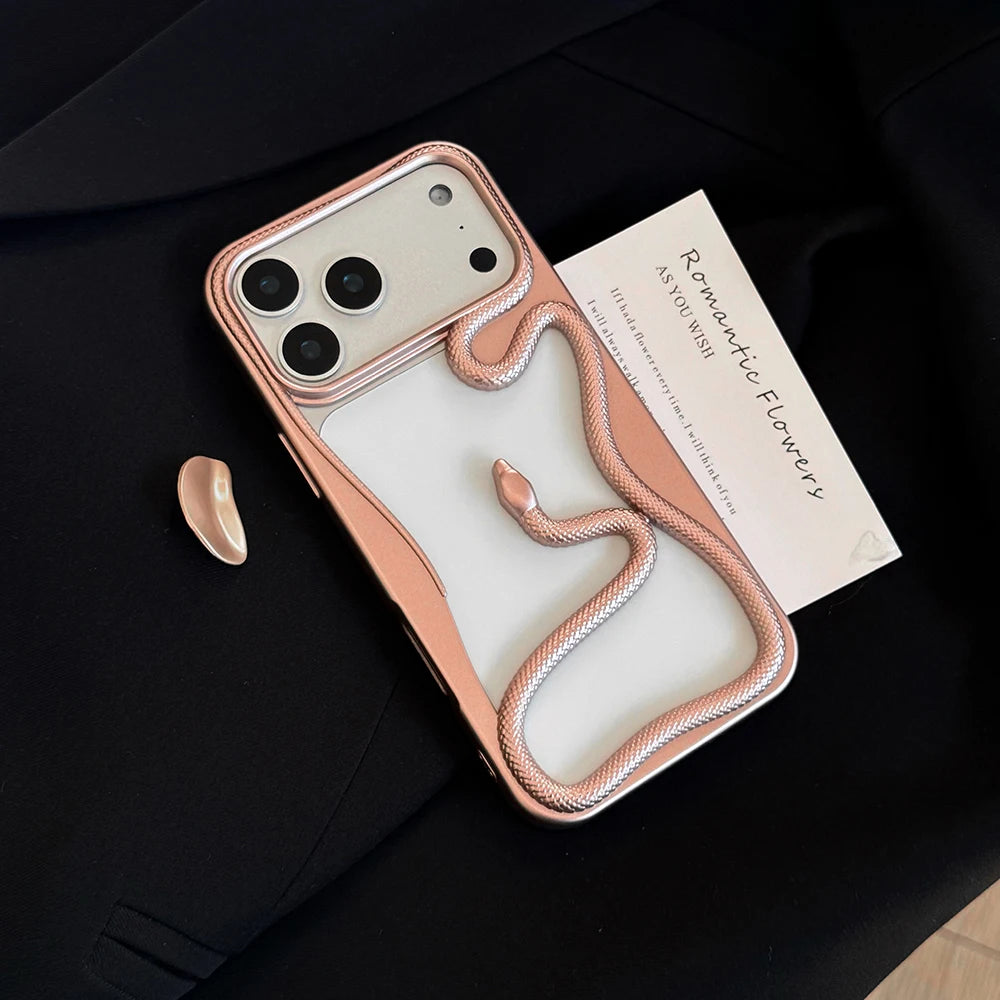 Orange 3D Snake Hollow Dissipate Heat Phone Case, Soft TPU Cover