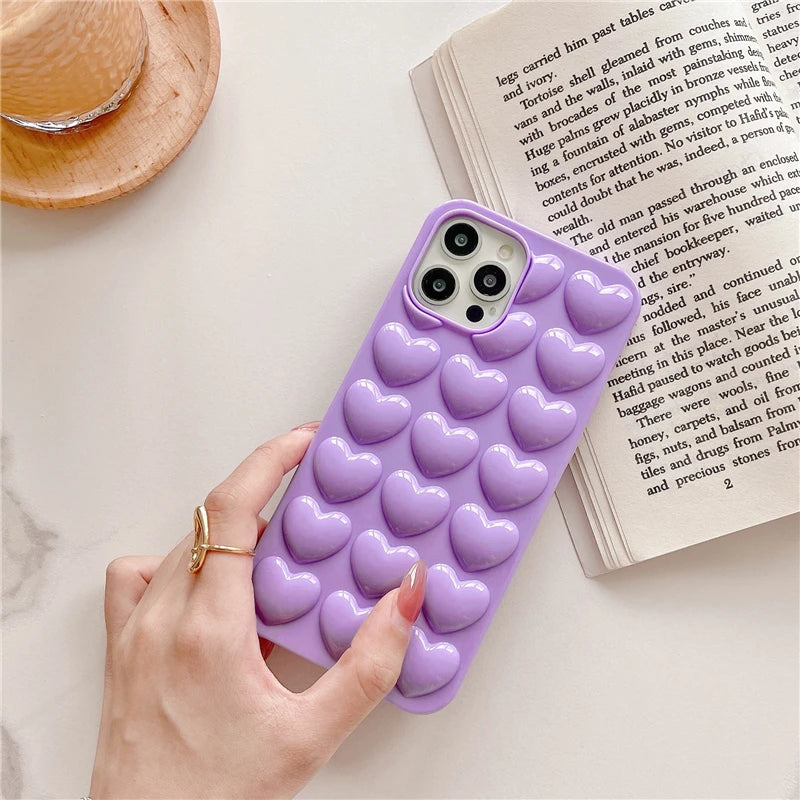 Cute 3D Heart Case For iPhone