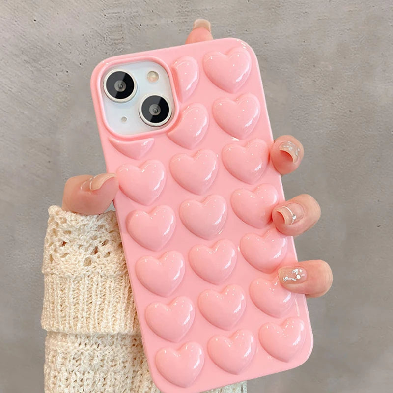 Cute 3D Heart Case For iPhone
