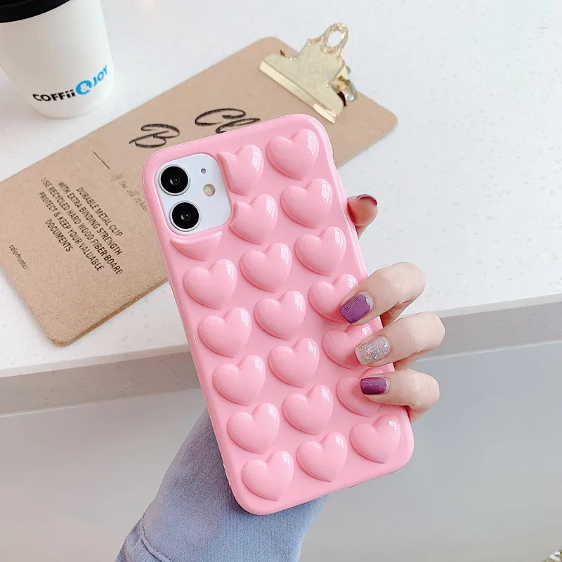 Cute 3D Heart Case For iPhone