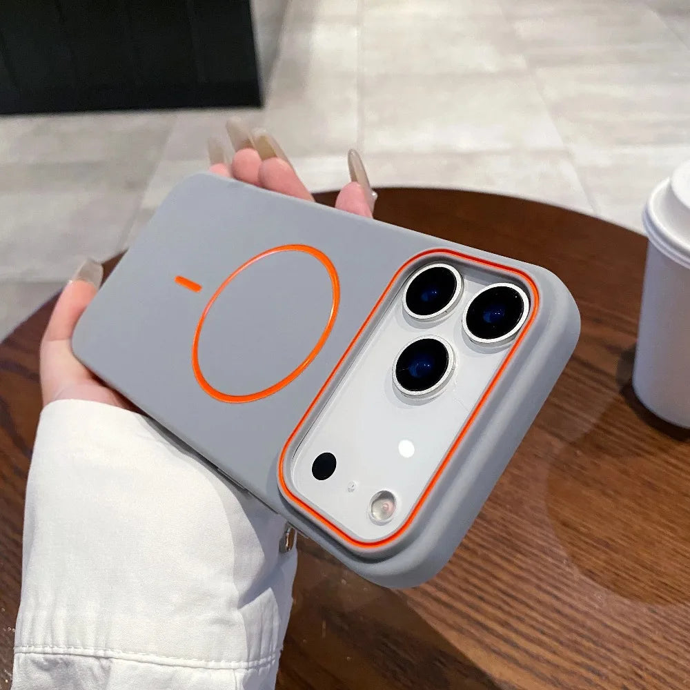 Magnetic Soft Phone Case For iPhone Wireless Charging Cover