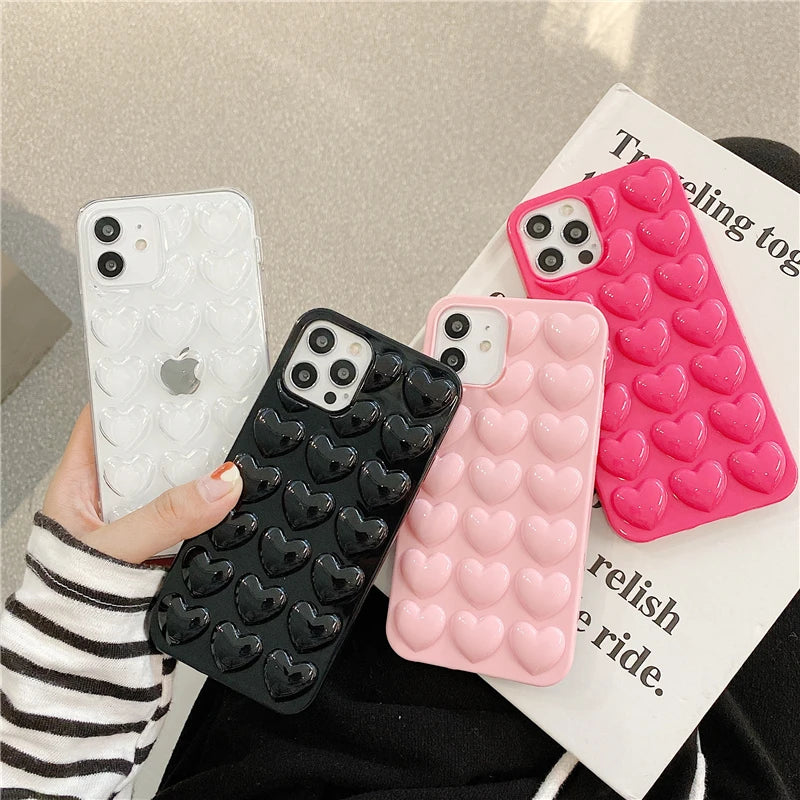 Cute 3D Heart Case For iPhone