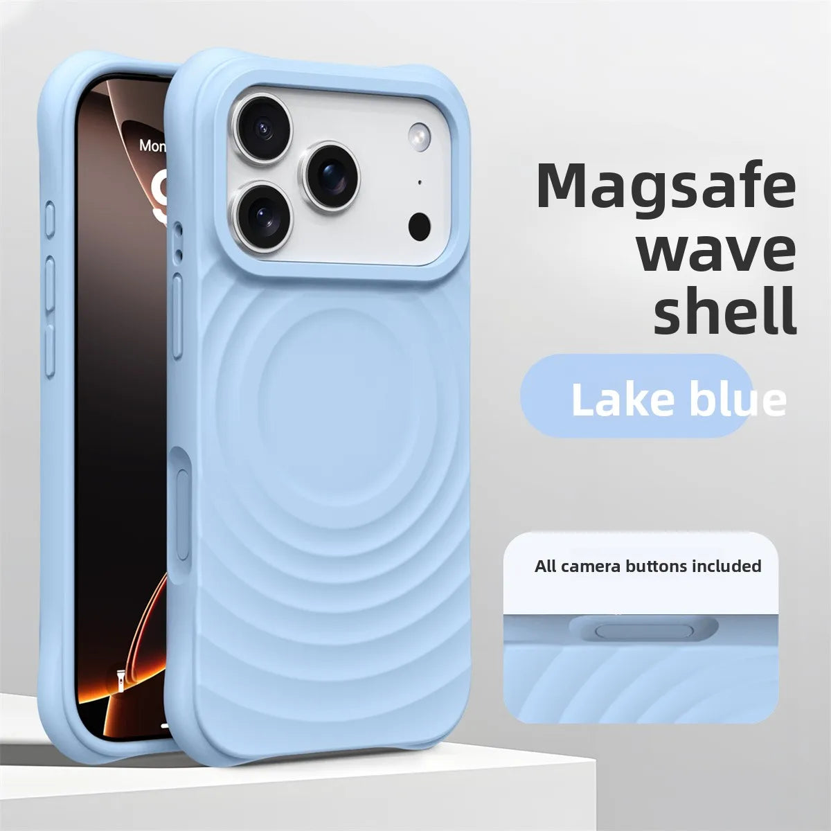 Water Ripple Silicone For Magsafe Wireless Charge Magnetic Phone Case
