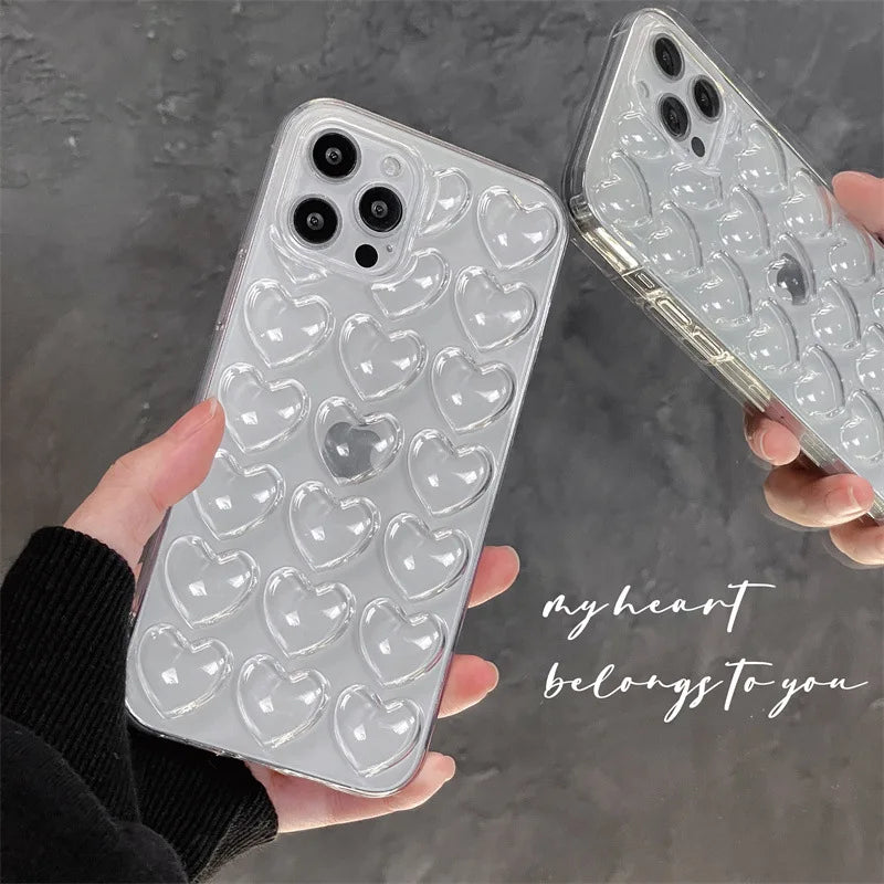 Cute 3D Heart Case For iPhone