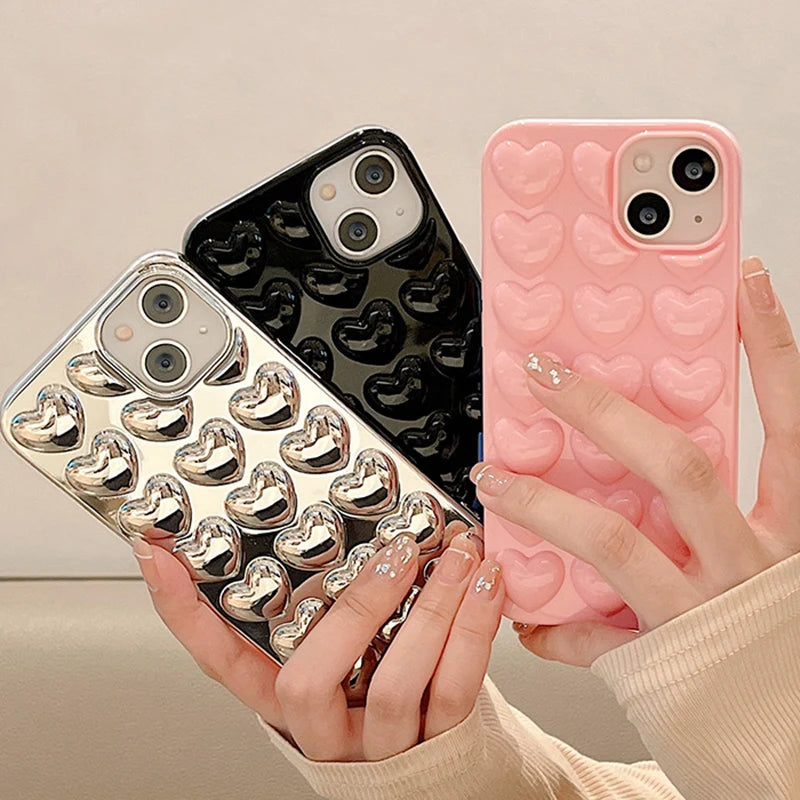 Cute 3D Heart Case For iPhone