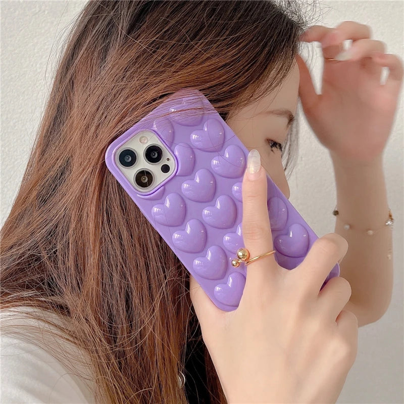 Cute 3D Heart Case For iPhone