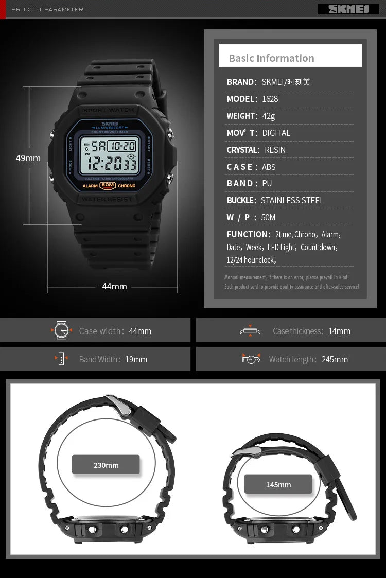SKMEI 1628 Military Digital Watch Waterproof