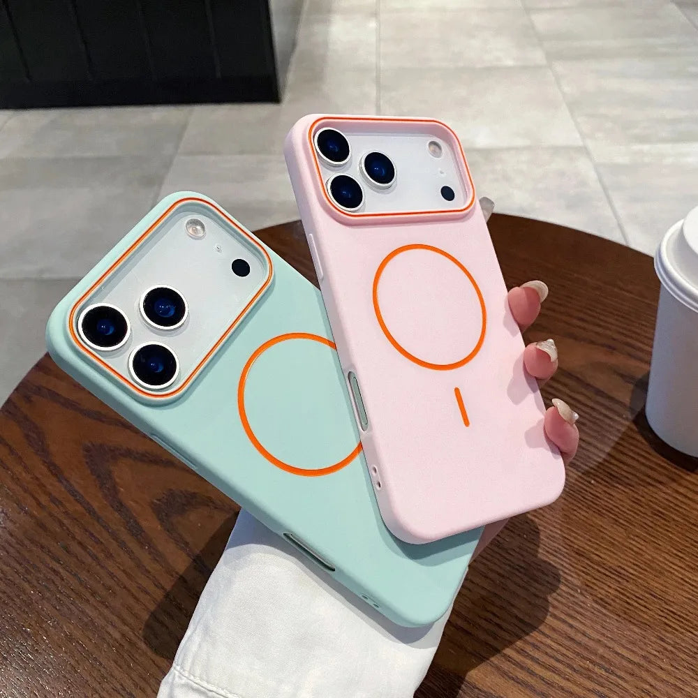 Magnetic Soft Phone Case For iPhone Wireless Charging Cover