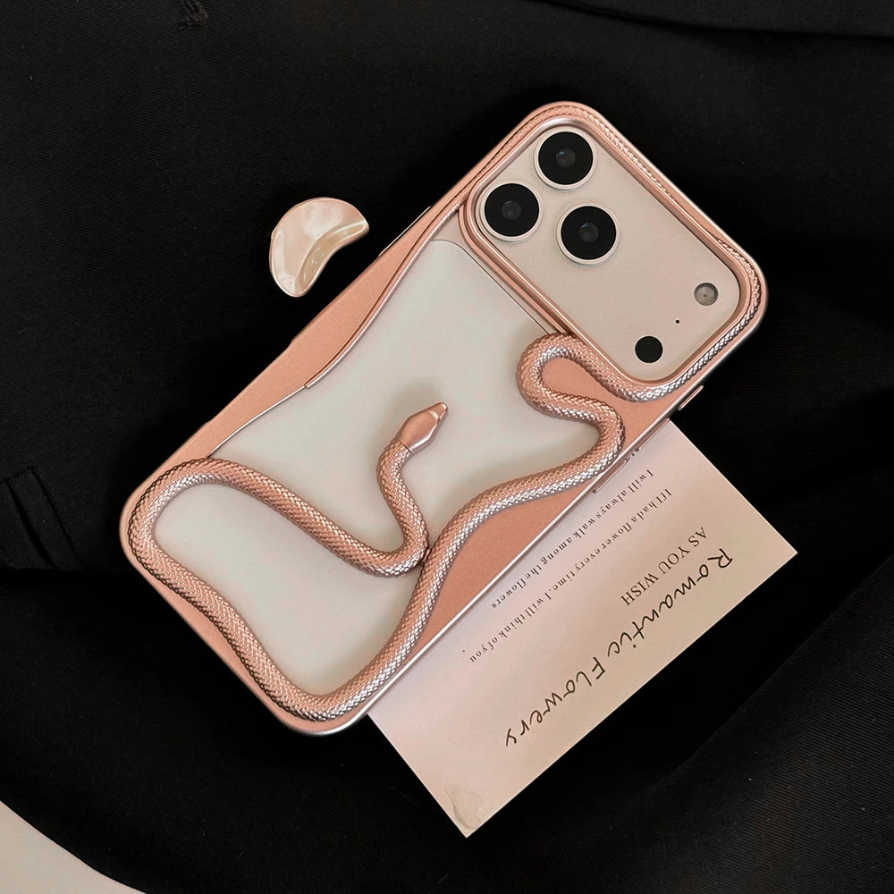 Orange 3D Snake Hollow Dissipate Heat Phone Case, Soft TPU Cover