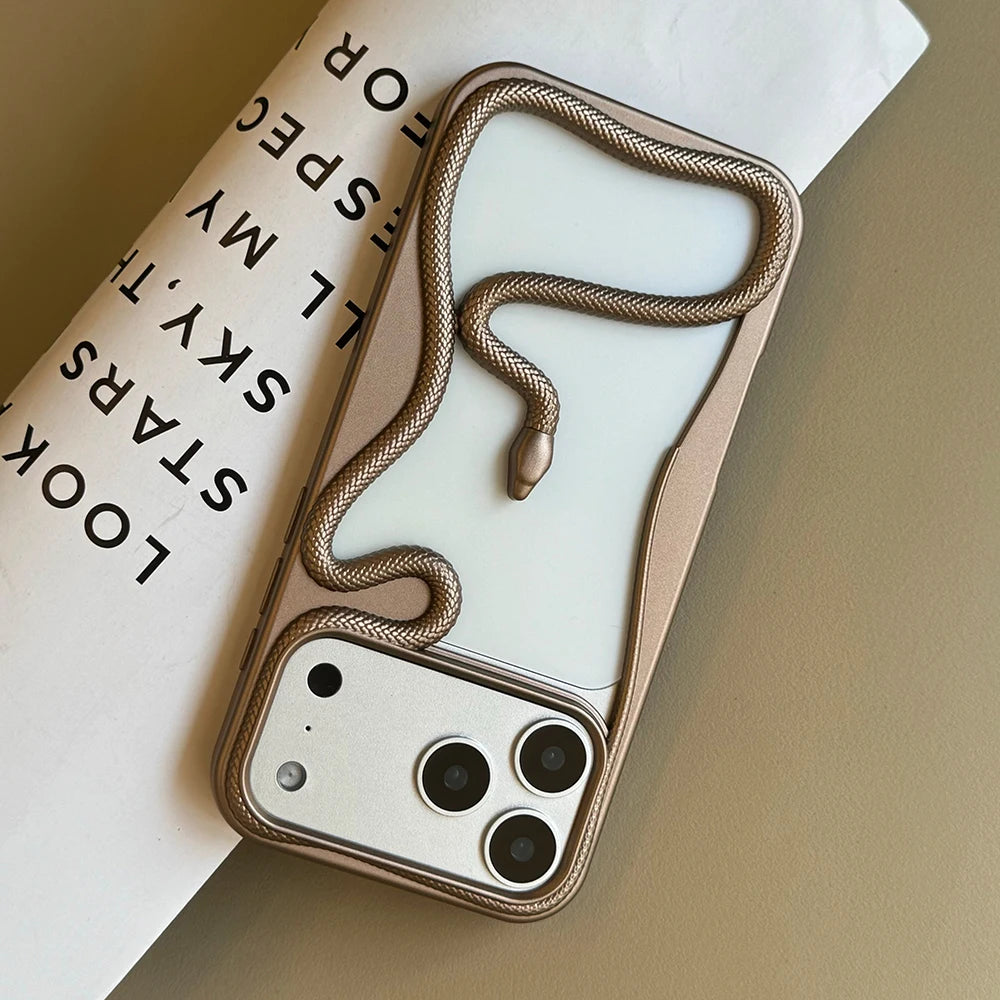 Orange 3D Snake Hollow Dissipate Heat Phone Case, Soft TPU Cover