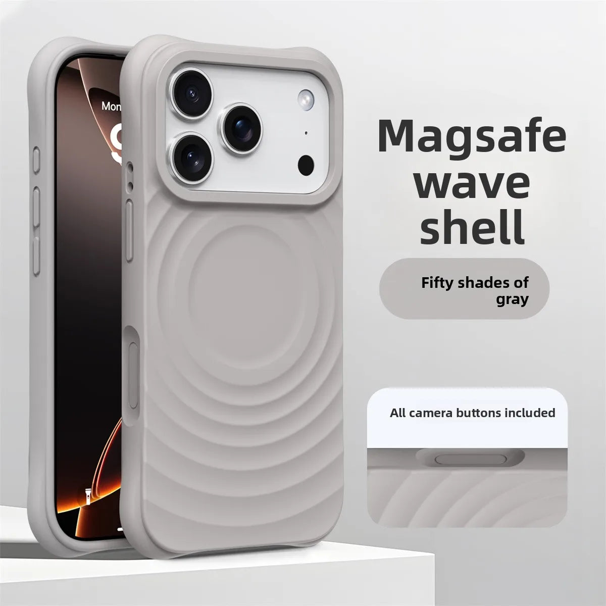 Water Ripple Silicone For Magsafe Wireless Charge Magnetic Phone Case