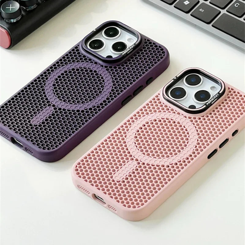 Honeycomb Grid Mesh Cooling for Magsafe Case for iPhone 16 15 14