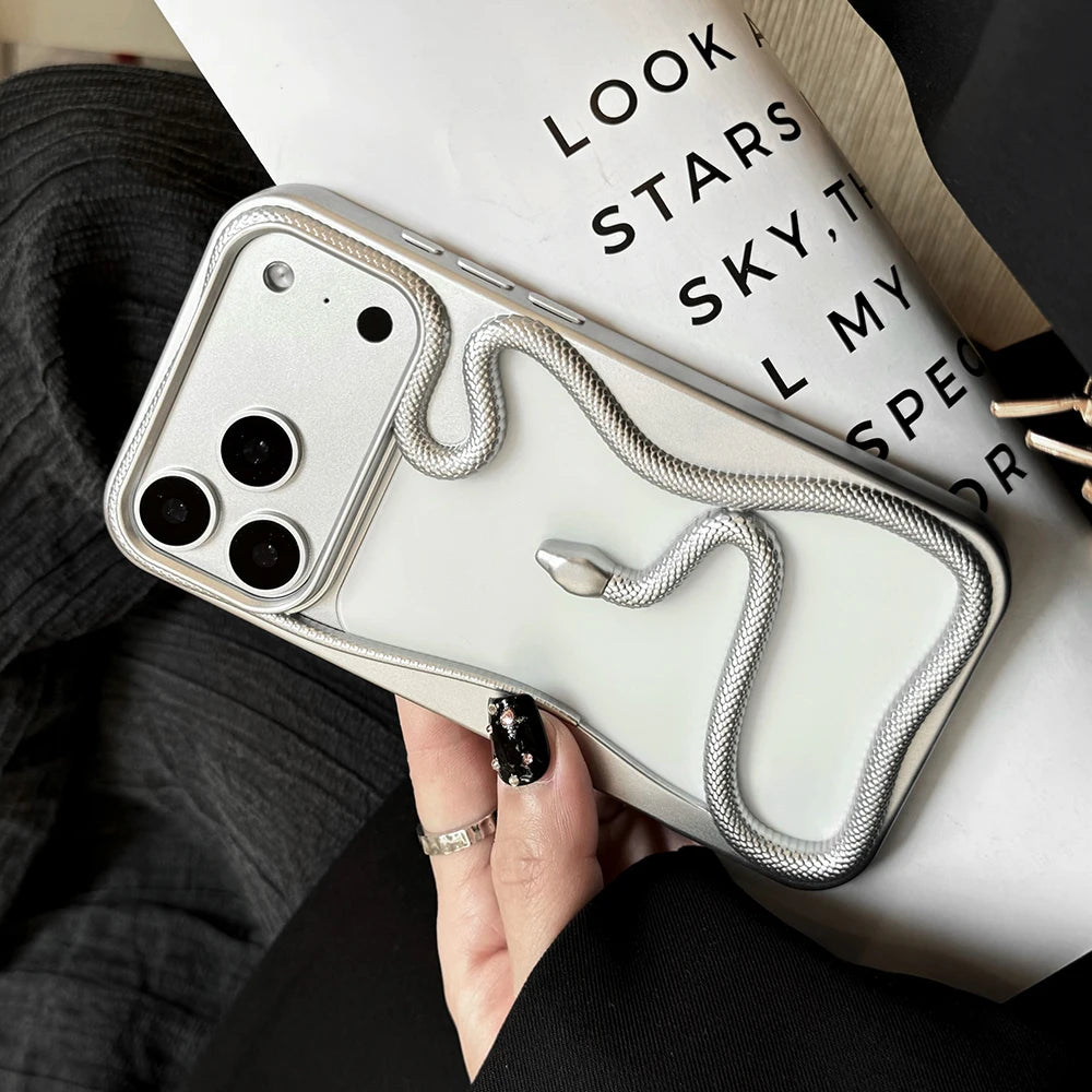 Orange 3D Snake Hollow Dissipate Heat Phone Case, Soft TPU Cover