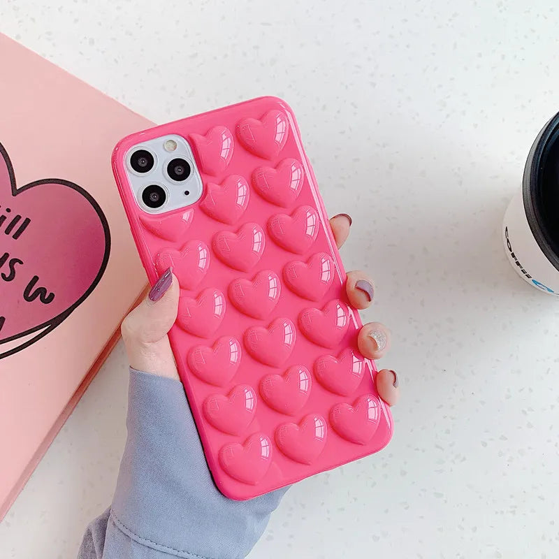 Cute 3D Heart Case For iPhone